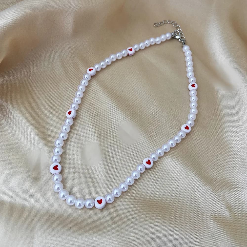 collier argent et perle