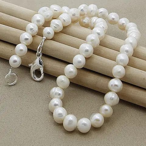 Collier long perles d'eau douce